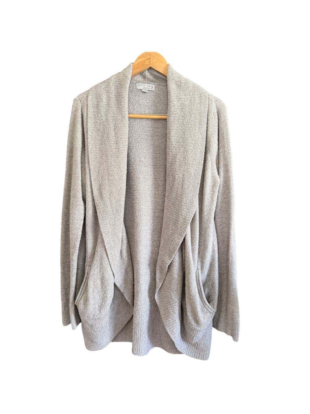 BAREFOOT DREAMS | CozyChic Light Circle Cardigan Light Gray Open Front L/XL